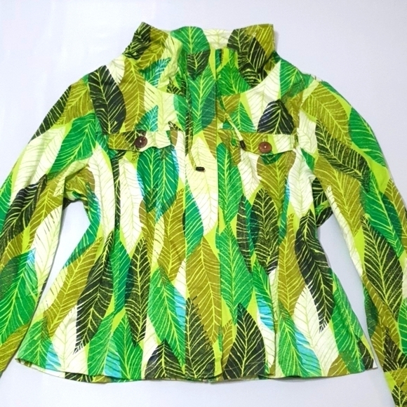 Berek Collective Works of Art to Wear Leaves Print Jacket - Picture 3 of 10